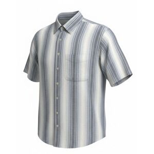 JOS A BANK Traveler's Collection Linen Striped Short Sleeve Button Down Shirt XL